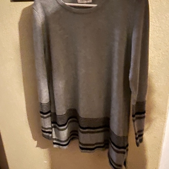 Calvin Klein Collection Sweaters - Women’s Calvin Klein Gray Striped Sweater. Warm, Stylish, and Cozy!